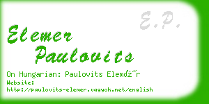 elemer paulovits business card